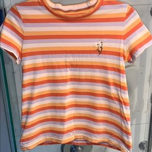 Women’s Madewell Striped T-shirt w/ flower detail